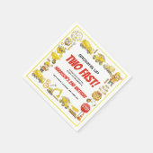 Watercolor Construction 2nd Birthday Party Serviette (Ecke)