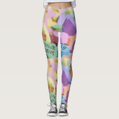 Watercolor Conversation Hearts Leggings (Vorderseite)