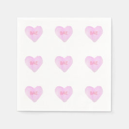 Watercolor Convo Heartz Bae Napkins Serviette