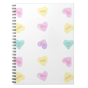 Watercolor Convo Heartz Slang Notebook Notizblock