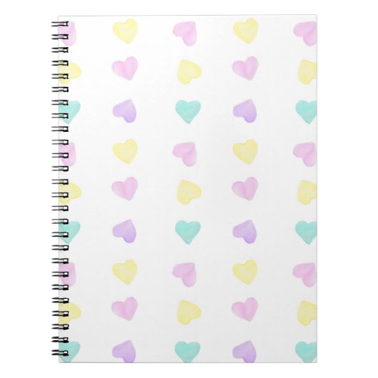 Watercolor Convo Heartz Small Pattern Notebook Notizblock (Vorderseite)