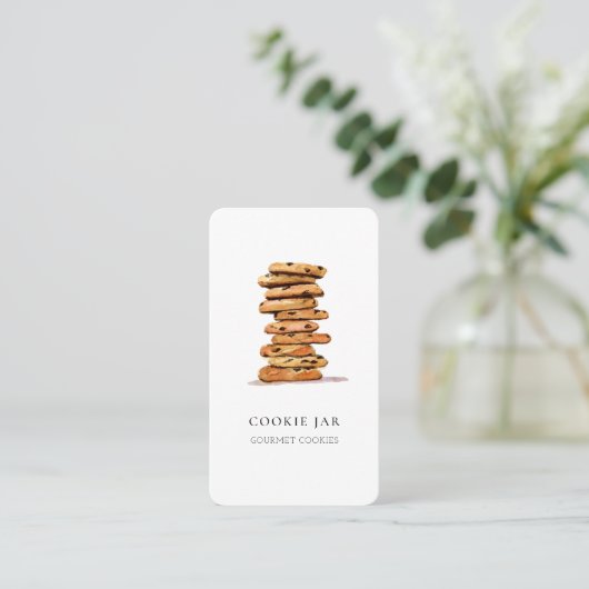Watercolor cookie Bakery  business card Visitenkarte (Stehend Vorderseite)