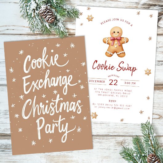 Watercolor Cookie Exchange Weihnachtsfeiertag einl Feiertagskarte