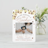 Watercolor Cookie Pregnancy Photo Announcement Ankündigung (Stehend Vorderseite)