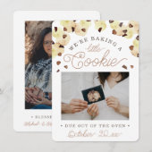 Watercolor Cookie Pregnancy Photo Announcement Ankündigung (Vorne/Hinten)
