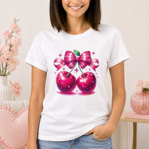 Watercolor Coquette Kirsche 1. Geburtstag T-Shirt