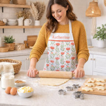 Watercolor Coral Pink Poppy Floral 
