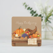 Watercolor cornucopia karte (Stehend Vorderseite)