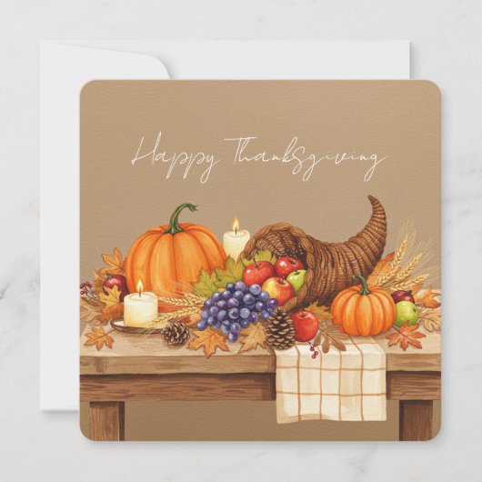 Watercolor cornucopia karte (Vorderseite)