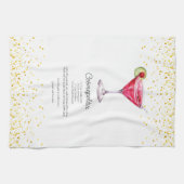 Watercolor Cosmopolitan Custom Cocktail Recipe Geschirrtuch (Horizontal)