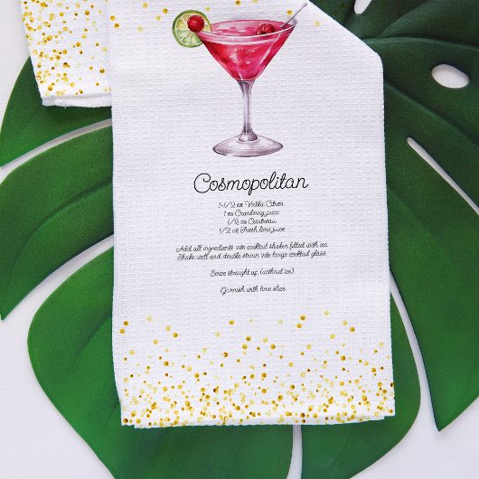 Watercolor Cosmopolitan Custom Cocktail Recipe Geschirrtuch