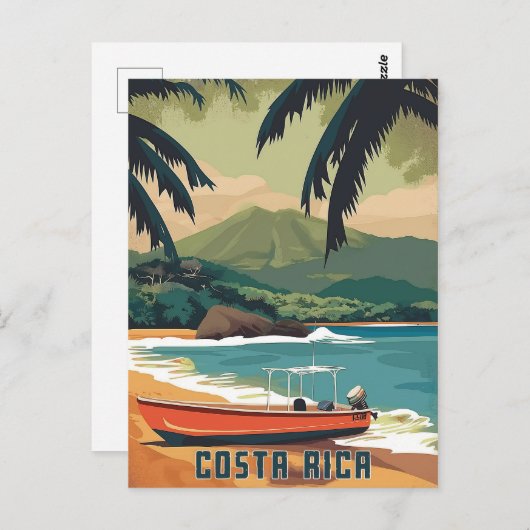 Watercolor Costa Rica Postkarte (Vorne/Hinten)