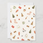 Watercolor Cosy Christmas Baby Dusche Einladung (Rückseite)