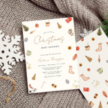 Watercolor Cosy Christmas Baby Dusche