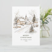 Watercolor Cosy Winter Country Weihnachten (Stehend Vorderseite)