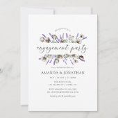 Watercolor Cotton Lavendel Engagement Party Einladung (Vorderseite)