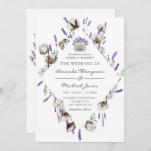 Watercolor Cotton Lavender Country Wedding