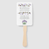 Watercolor Cotton Lavender Country Wedding Fächer (Vorderseite)