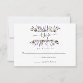 Watercolor Cotton Lavender Country Wedding RSVP Ca (Vorderseite)