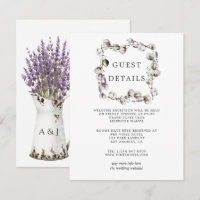 Watercolor Cotton Lavender Wedding Guest Details E