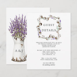 Watercolor Cotton Lavender Wedding Guest Details E Begleitkarte