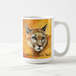 Watercolor Cougar Animal World's Best Vater Kaffeetasse