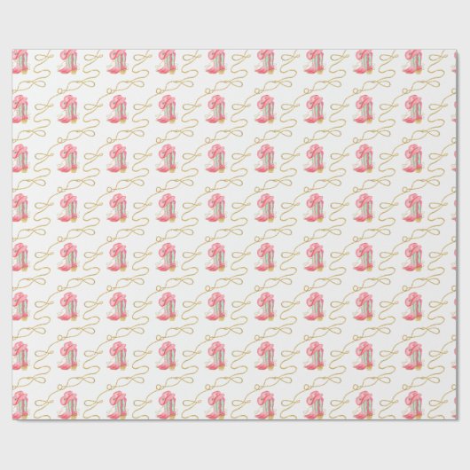 Watercolor Country Christmas Cowboy Boots Geschenkpapier (Flach)