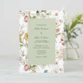 Watercolor Country Floral Wedding  Einladung (Stehend Vorderseite)