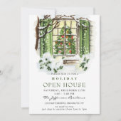 Watercolor Country Holiday Weihnachts-Open House Einladung (Vorderseite)