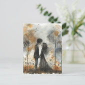 Watercolor Couple in Love Postkarte (Stehend Vorderseite)