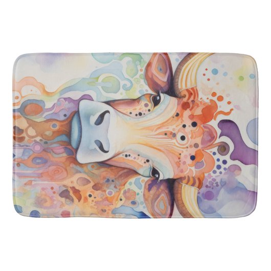 Watercolor Cow Bubbly Soft Badematte (Vorderseite)