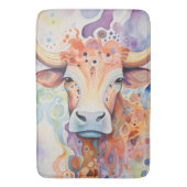 Watercolor Cow Bubbly Soft Badematte (Vorderseite Vertikal)