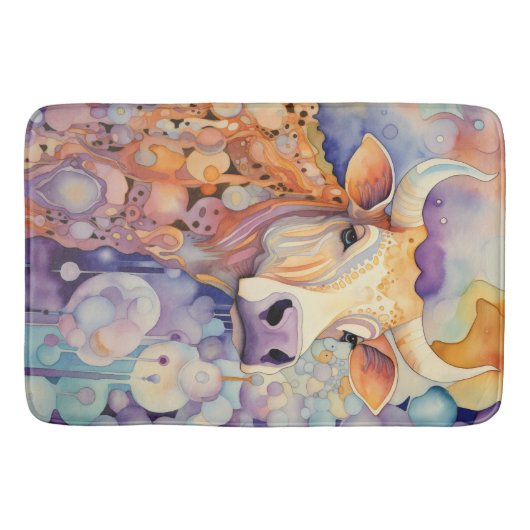 Watercolor Cow Bubbly Soft Badematte (Vorderseite)