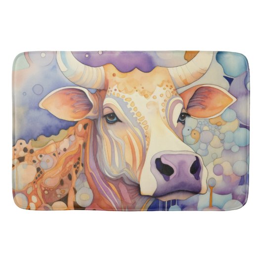 Watercolor Cow Bubbly Soft Badematte (Vorderseite)