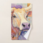 Watercolor Cow Bubbly Soft Badhandtuch Set (Handtuch)
