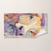 Watercolor Cow Bubbly Soft Badhandtuch Set (Handtuch)