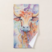 Watercolor Cow Bubbly Soft Badhandtuch Set (Handtuch)