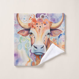 Watercolor Cow Bubbly Soft Badhandtuch Set