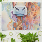 Watercolor Cow Bubbly Soft Geschirrtuch (Gefaltet)