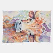 Watercolor Cow Bubbly Soft Geschirrtuch (Horizontal)