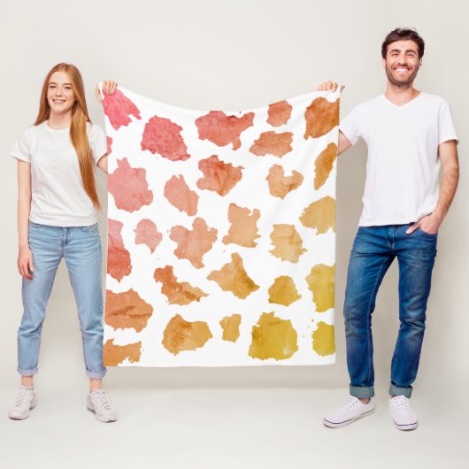 Watercolor Cow Skin Pattern Fleecedecke (Beispiel)