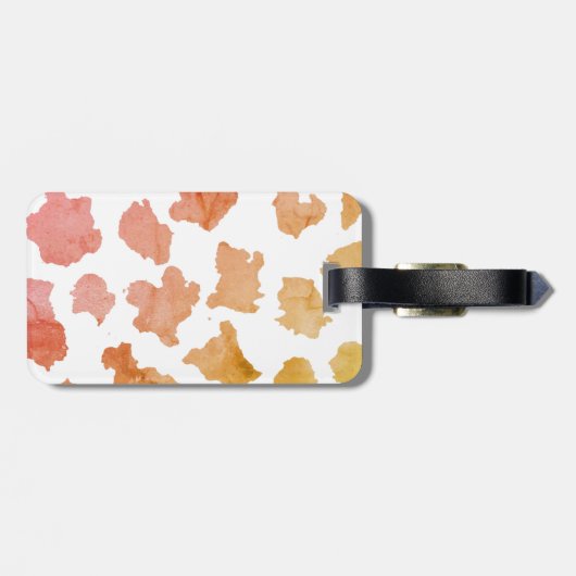 Watercolor Cow Skin Pattern Gepäckanhänger (Rückseite horizontal)