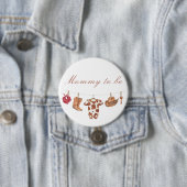 Watercolor-Cowboy-Baby-Party - werdende Mutter Button (Beispiel)