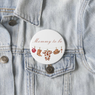 Watercolor-Cowboy-Baby-Party - werdende Mutter Button
