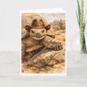 Watercolor Cowboy Turtle in the desert Karte (Vorderseite)