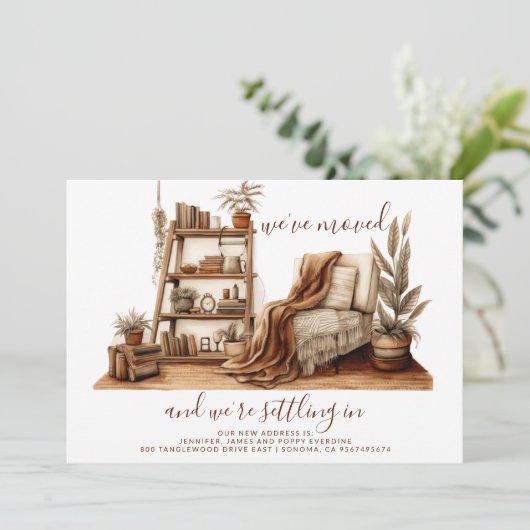 Watercolor Cozy Room Moving Ankündigung (Stehend Vorderseite)