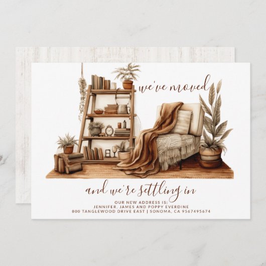 Watercolor Cozy Room Moving Ankündigung (Vorne/Hinten)