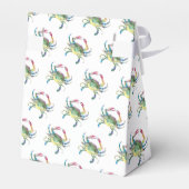 Watercolor Crab Beach Wedding Favor Boxes Geschenkschachtel (Rückseite)