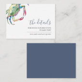 Watercolor Crab Guest Details Karte Strand Hochzei (Vorne/Hinten)