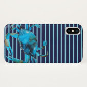 Watercolor Crab Nautical Strip Sommer Case-Mate iPhone Hülle (Rückseite (Horizontal))